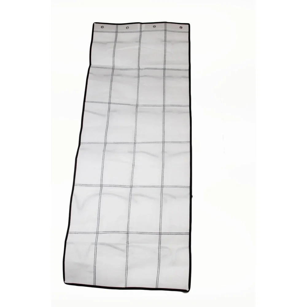 Over the Door Shoe Organizer 24 Mesh Pockets 22 x 59 in White Black Trim